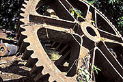 Old geer wheel of a machine in a sugar factory